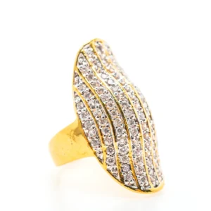 טבעת דגם צדף יהלומים זהב